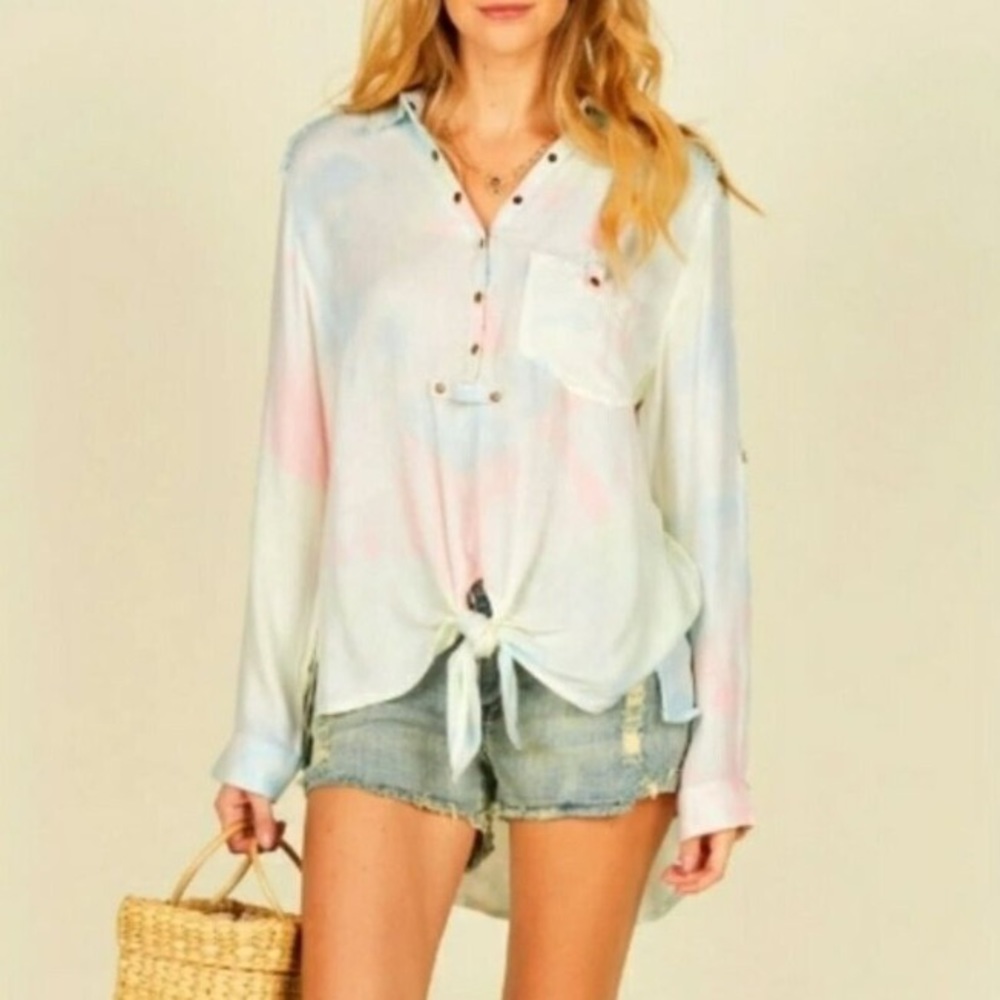 Vintage Havana frayed tie dye top